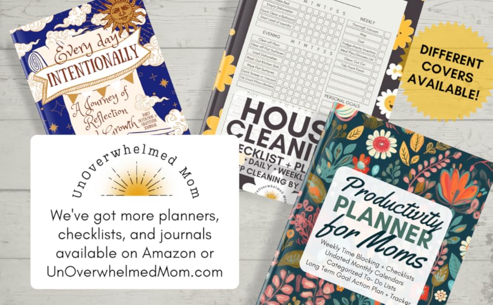 We've got more planners checklists &amp; journals available on Amazon and UnOverwhelmedMom.com