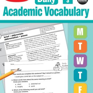 Evan-Moor Daily Academic Vocabulary Lessons, Grade 3, 36 Weeks of Instruction Give Students an Expanded Vocabulary Activities, Homeschooling and Classroom Resource Workbook, Definitions, Printables