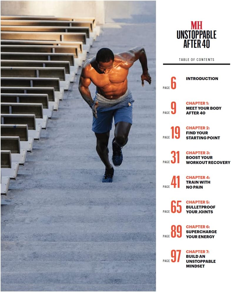 Men's Health Unstoppable After 40: The Secret to Supercharging Recovery, Avoiding Injury, and Never Slowing Down. Convenient at-Home Workout Planner for All Fitness Levels - Image 4