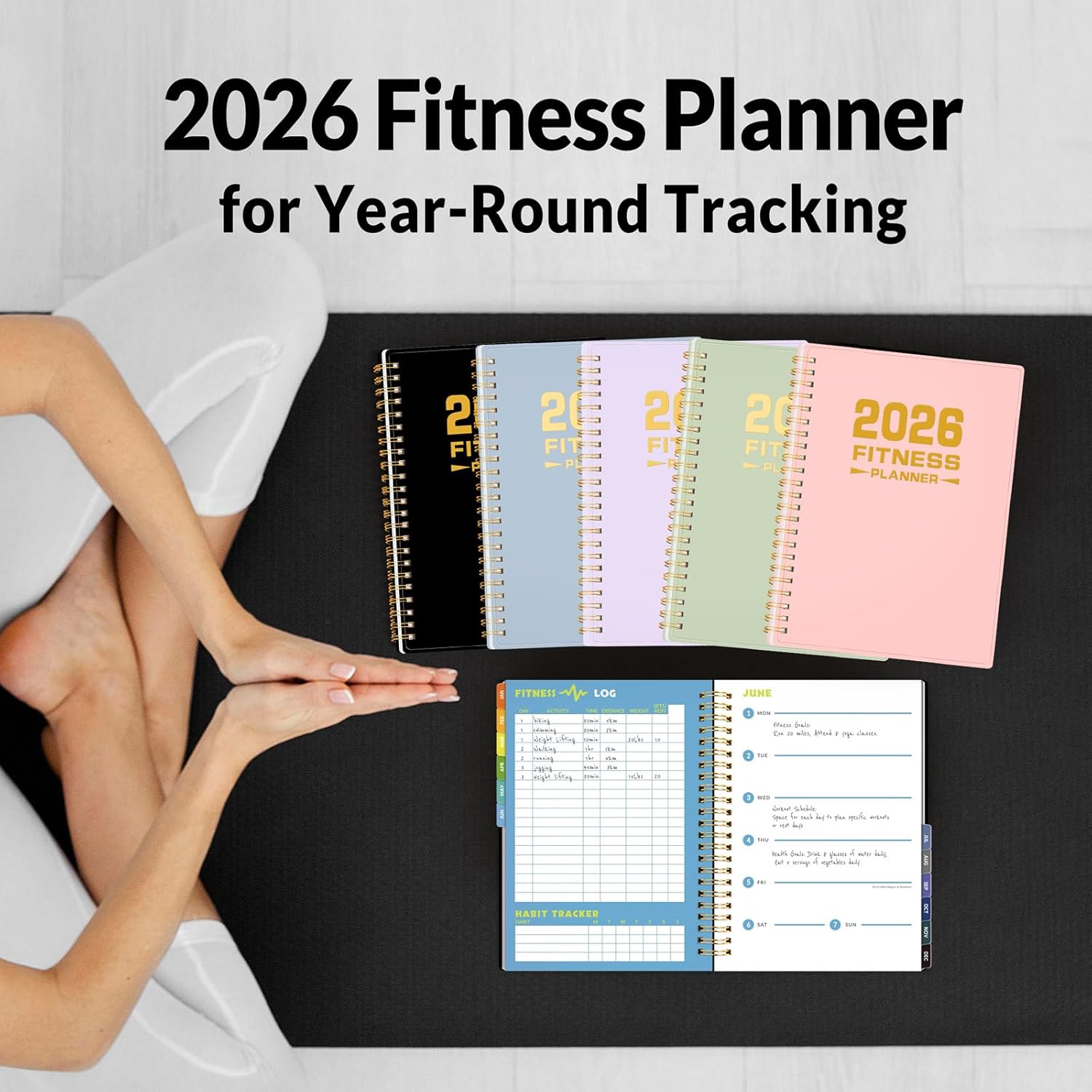 2026 Fitness Workout Journal Planner for Women & Men, JAN 2026 - DEC 2026 Exercise Planner, 6.4" x 8.3" Workout Calendar Journal Essentials Gift for Goals, Tracking,Gifts with PVC Plastic Cover, Blue - Image 8