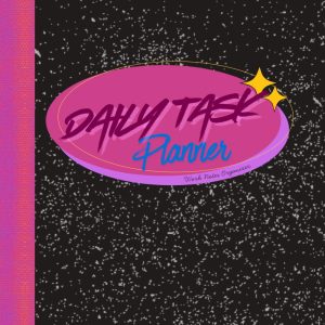 6x8 Daily Task Planner Work Notes Organizer: Neon Punk Aesthetic Productivity Notebook for Work, Business & Goal Notebook 150 Checkered Pages