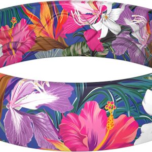 ThunderFit Silicone Wedding Bands for Women, Breathable Printed Design Rubber Engagement Rings 5.5mm Wide 1.8mm Thick - 1 Pack