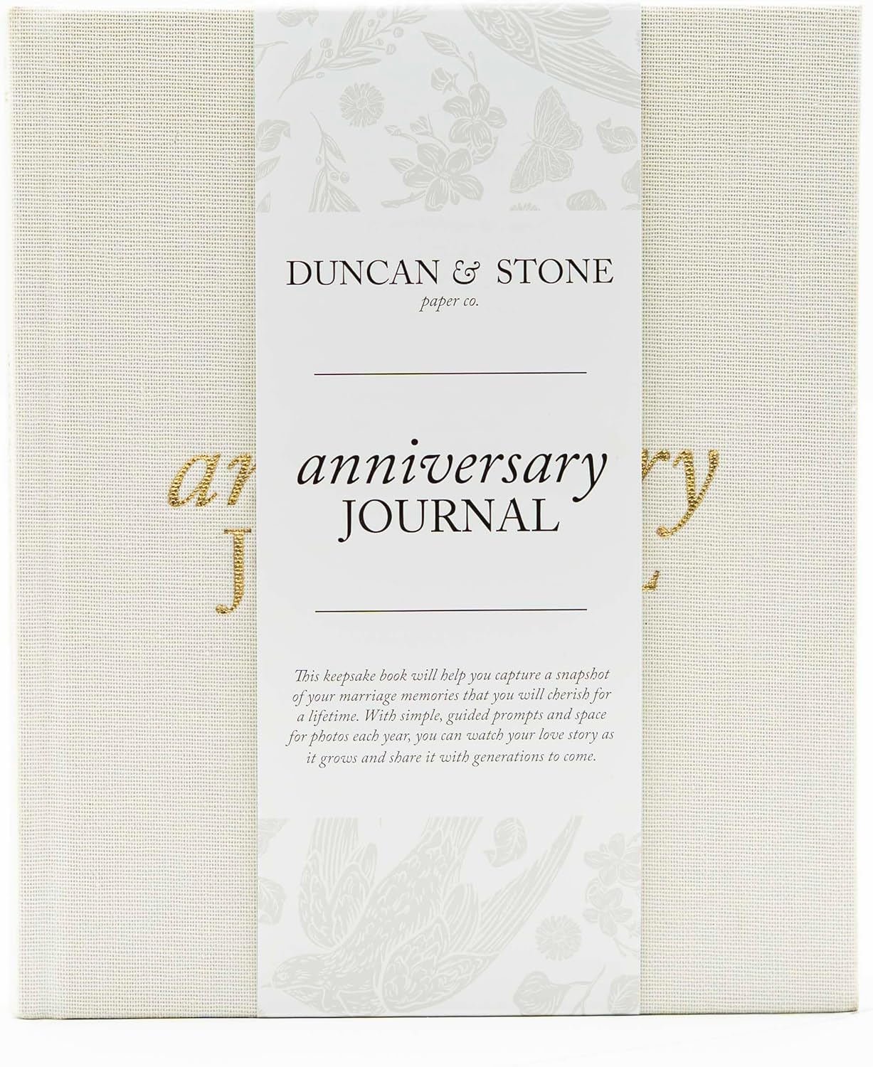 DUNCAN & STONE PAPER CO. Wedding Anniversary Journal - Anniversary Journal for Couple - Wedding Notebook & More - Wedding Memory Book to Capture Moments(Ivory,189 Pages)