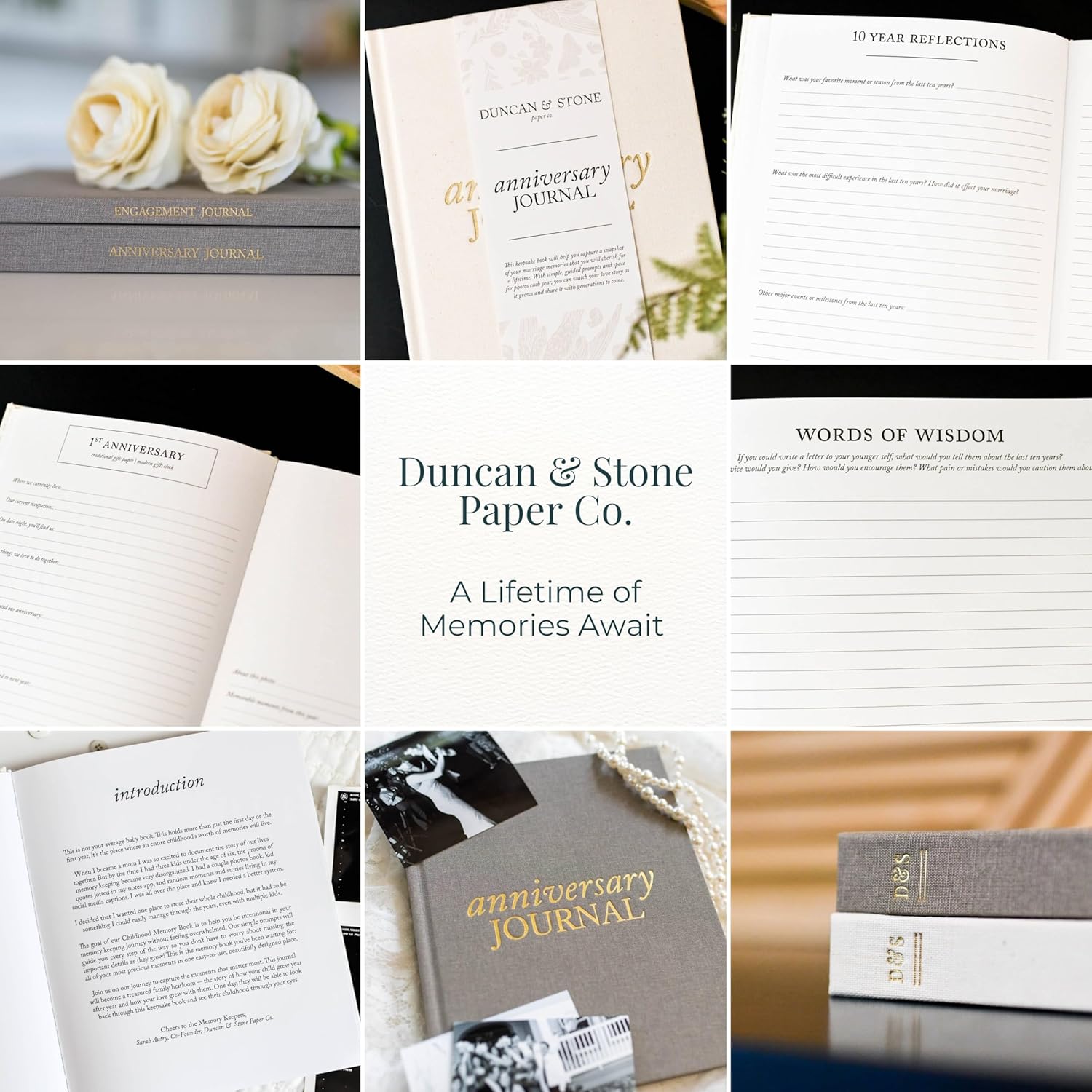 DUNCAN & STONE PAPER CO. Wedding Anniversary Journal - Anniversary Journal for Couple - Wedding Notebook & More - Wedding Memory Book to Capture Moments(Ivory,189 Pages) - Image 10