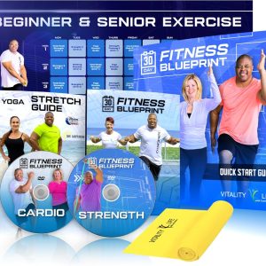 Exercise for Seniors & Beginners- Fun 30 day workout plan- Step by Step Comprehensive Package: 7 Workouts + Stretching Guide + Resistance Band + Easy to Follow Calendar. Get Energized & Stronger!