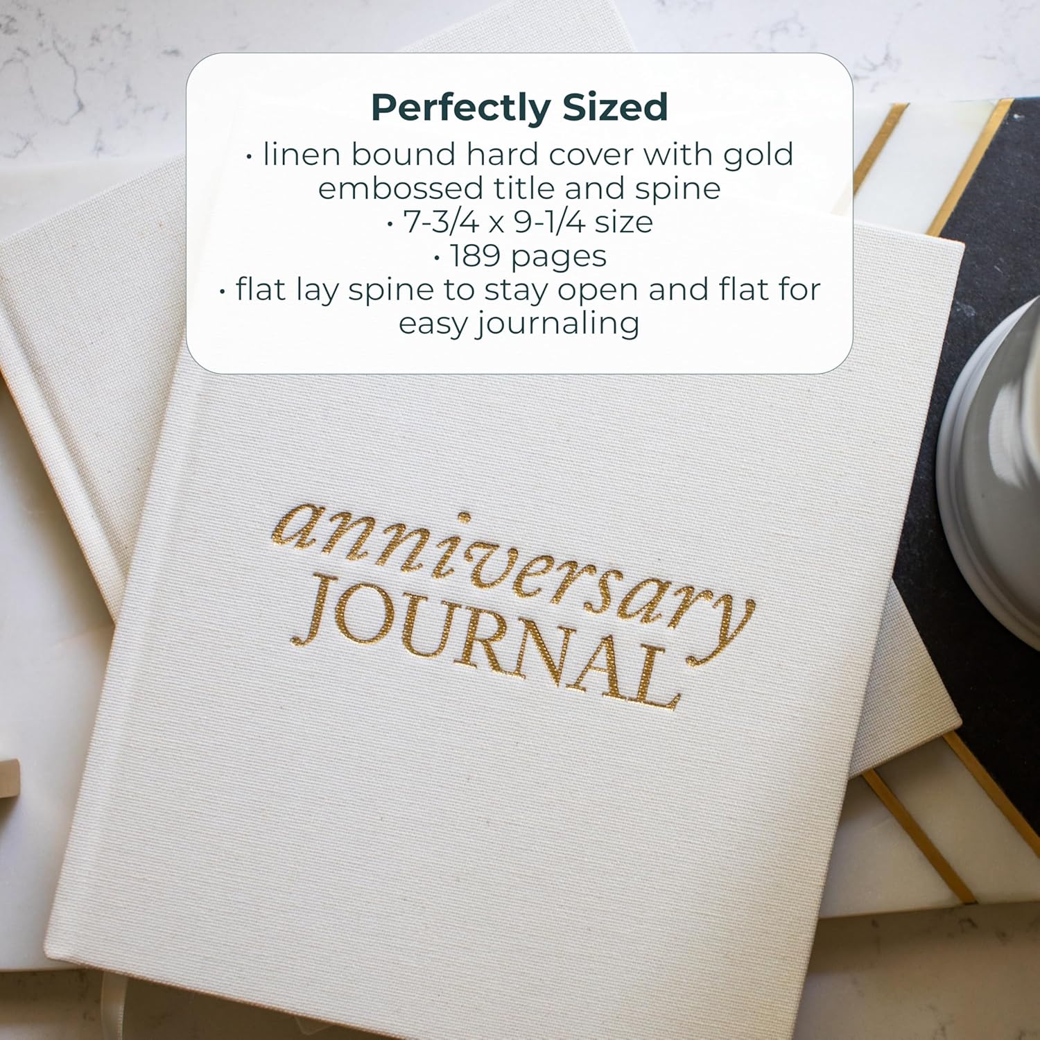 DUNCAN & STONE PAPER CO. Wedding Anniversary Journal - Anniversary Journal for Couple - Wedding Notebook & More - Wedding Memory Book to Capture Moments(Ivory,189 Pages) - Image 6