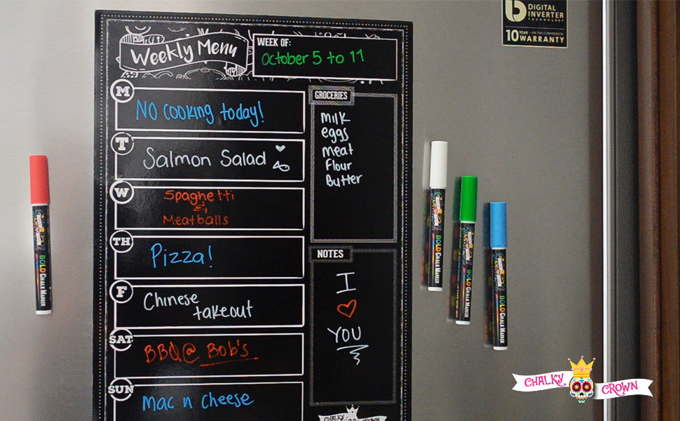 Magentic Dry Erase Menu Board