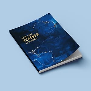 Series of promotional images showing dark blue business cards or documents in various angled views against light blue backgrounds.