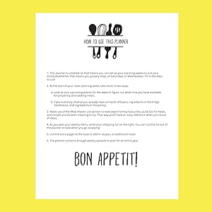 how to use busy family's weekly meal planner and grocery list