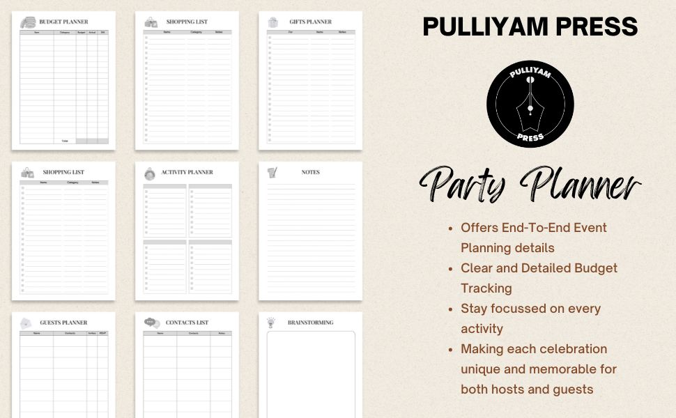 Party Event Planner Organizer Notebook - Benefits