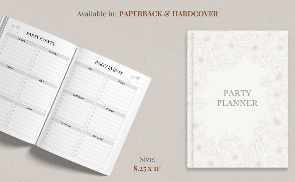 Party Event Planner Organizer Notebook - Paperback &amp; Hardcover