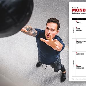 Men's Health Muscle After 40 At Home inner page wth man doing exercise