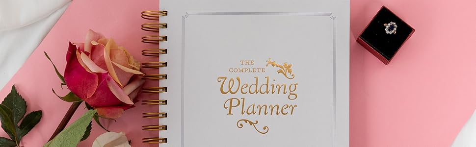 Wedding planner book organizer journal Gold white Luxury engagement gift present bridal bride to be