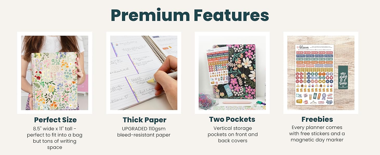 perfect size premium metal binding ultra thick no bleed paper monthly tabs