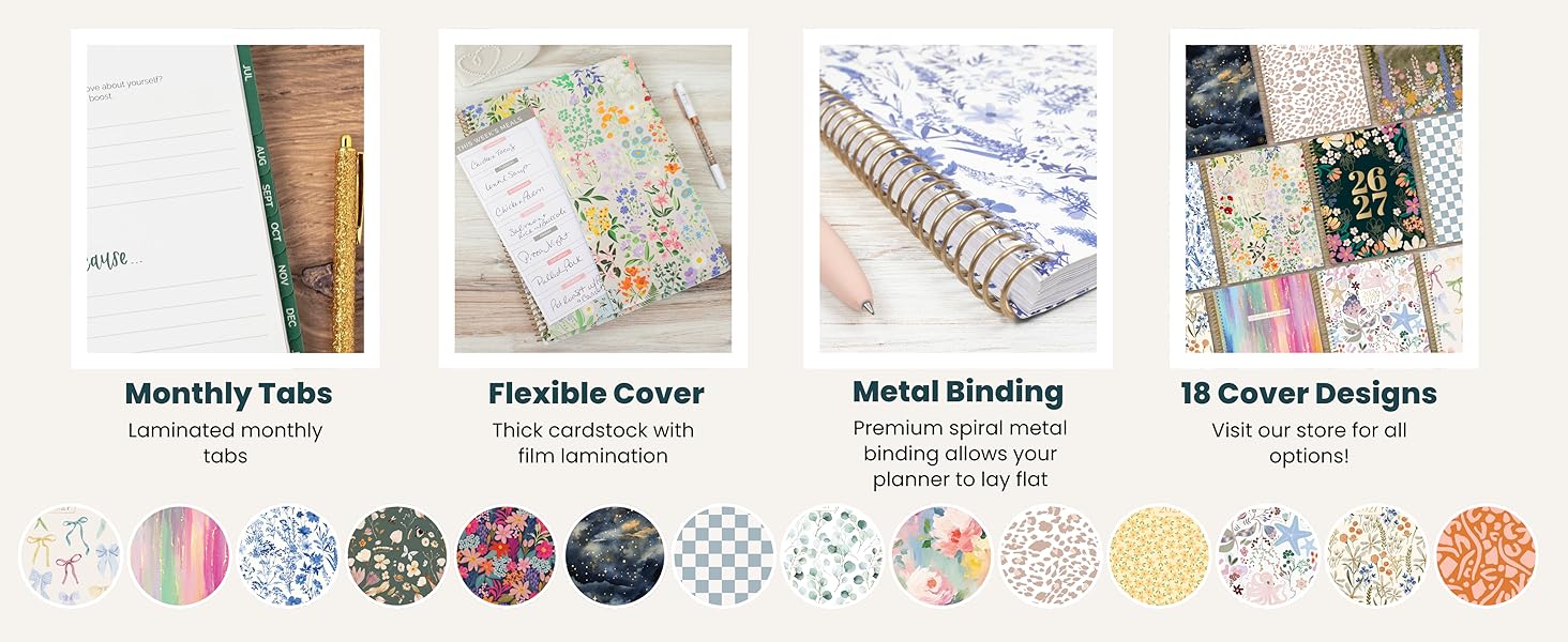 monthly tabs sturdy soft flexible cover thick paper freebies 18 cover designs