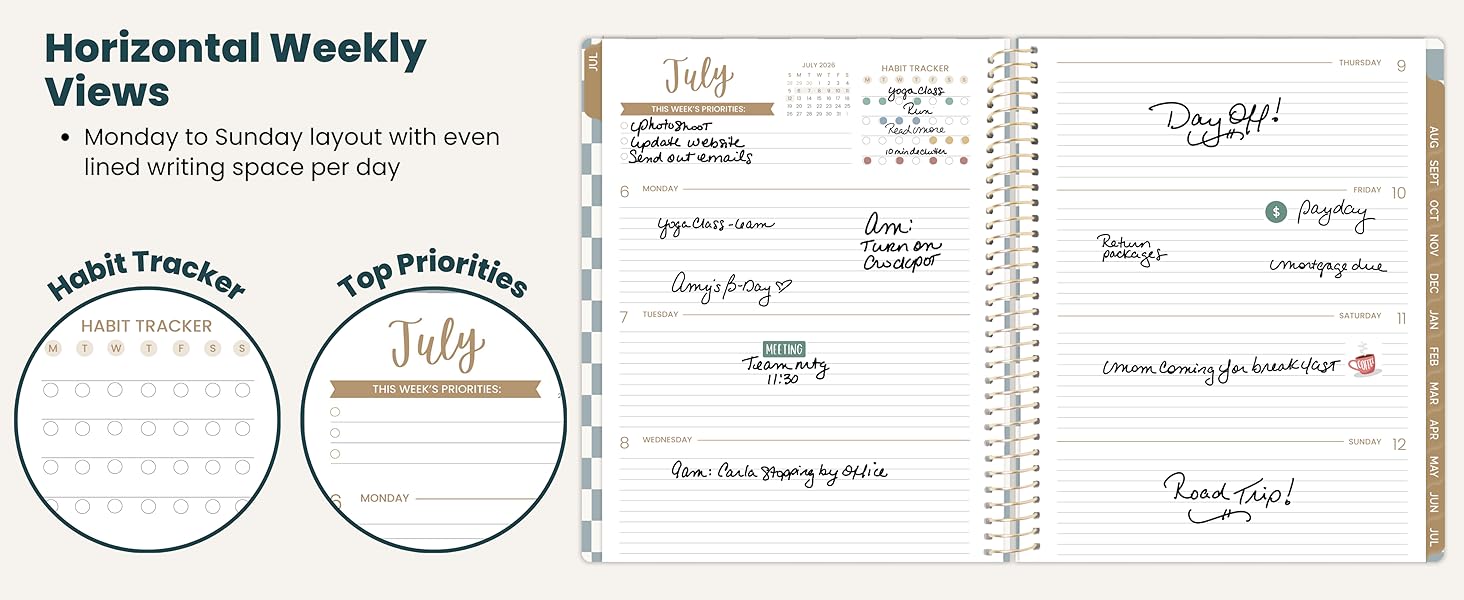 horizontal weekly views no split weekends calendar spreads for appointments