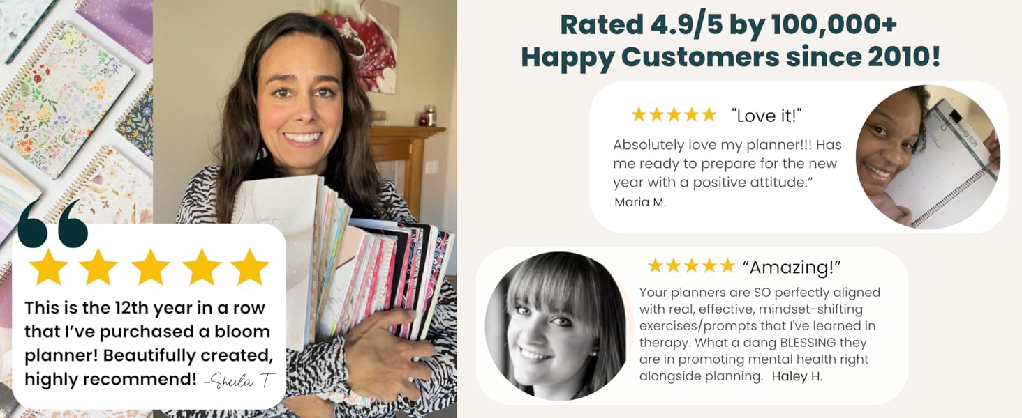 5 stars hundreds of thousands of happy bloom customers