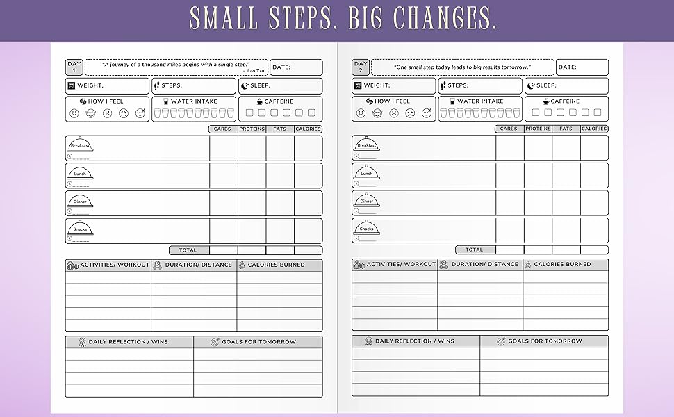 A Daily Food and Exercise Journal to Help You Become the Best Version of Yourself