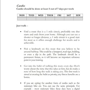 Weekly fitness tracker cardio