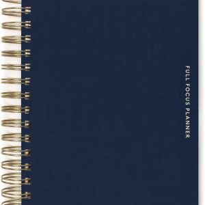 Full Focus Leather Coil Planner by Michael Hyatt - The #1 Daily Planner to Set Annual Goals, Increase Focus, Eliminate Overwhelm, and Achieve Your Biggest Goals - Hardcover (Navy Blue)