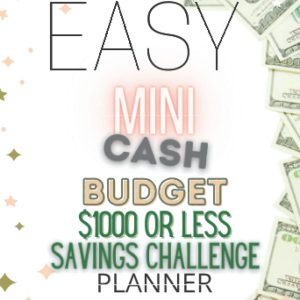 Easy Mini Cash Budget $1000 or Less Savings Challenge Planner