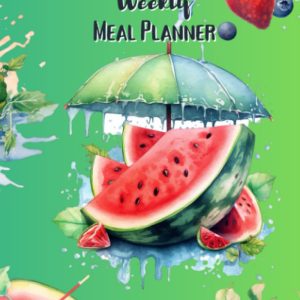 Weekly Meal Planner -52 Week meal planner with grocery shopping lists: Cute Yellow and Pink Fruit Illustration Cover -Meal and grocery list planner
