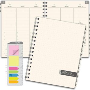 ESSENTIAL 2026 Monthly & Weekly Planner with Tabs, 8.5"x11": 14 Months (November 2025 - December 2026), Professional, Simple, Easy-to-Use Design and Frosted Poly Cover for Extra Protection (Frosted)