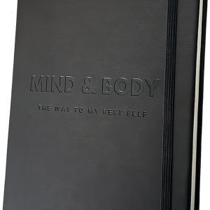 Mental Health and Fitness Journal - MGermain Hardcover Self-Mastery Journal - Gratitude and Workout Journal to Track Mood, Goals, Meals, and Workouts with Weekly Reflection and Calendar