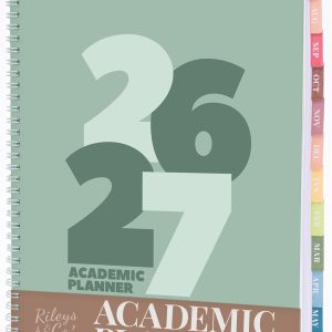 Rileys Academic Planner 2026-2027, Daily, Weekly & Monthly Planner, July 2026 - June 2027, Student Notes Pages, Twin-Wire Binding, Weekly Agenda for School & Work (8.5 x 11-Inches, Chunky, Green)