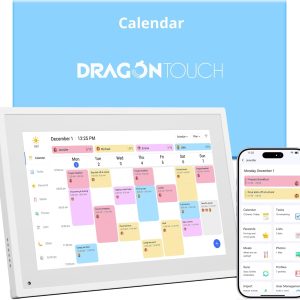 Dragon Touch 10.1 inch Digital Calendar Chore Chart – Interactive Touchscreen, Smart Family Planner, Hearth Display Desk Digital Calendar Best Gifts for Christmas, Wedding, Mom