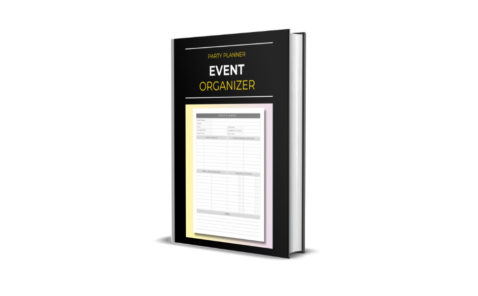 Event Organizer Party Planner Management Planning Log Book Party Schedule Theme List Menu Shopping
