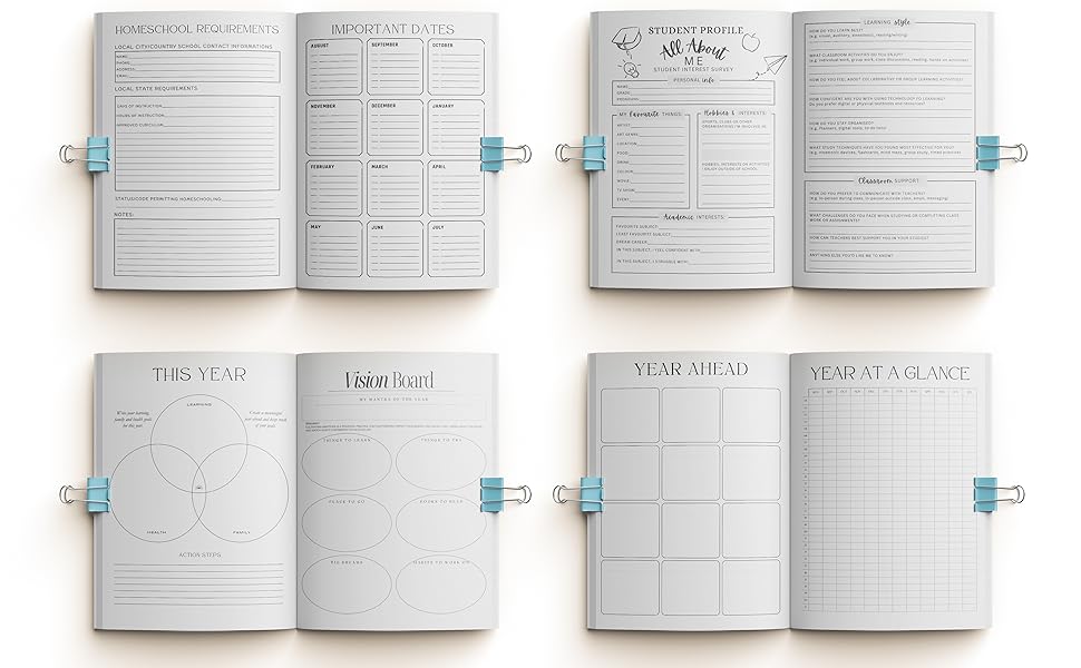 student Homeschool undated mama Planner 2024-2025 for teaching multiple kids spiral for teacher