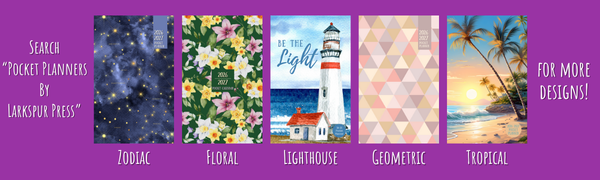 5 covers of various Pocket Planners available from Larkspur Press