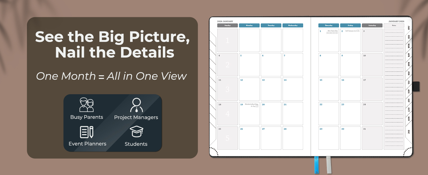 2026 Daily Weekly and Monthly
