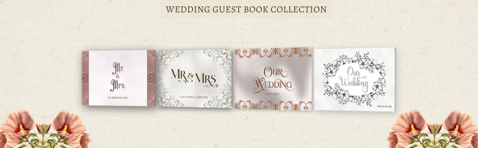 mr and mrs our wedding guest book collection for guests sign-in comments at wedding reception event