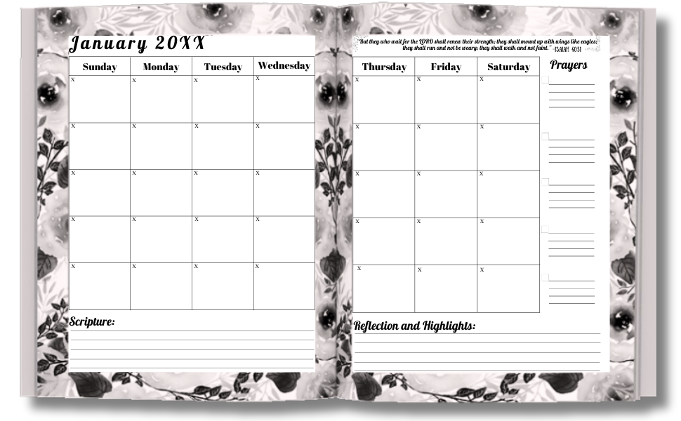 18-month academic monthly christian catholic planner july december calendar floral women gift mom