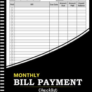 Bill Tracker Notebook: Monthly Bill Organizer & Budget Planner for Financial Budgeting, Finance & Payments Checklist Organizer (105 Pages, A4 Size)
