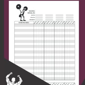 Fitness Log Book: Workout Journal for Men and Women | Exercise Notebook and Fitness Logbook for Personal Training | (WeightLifting and Cardio Tracker / Diary ), Gym Planner |100 pages | 6x9”