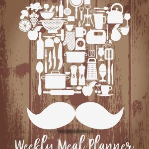 Weekly Meal Planner: Food Planner & Grocery list Menu Food Planners Prep Book Eat Records Journal Diary Notebook Log Book Size 8x10 Inches 104 Pages Kitchen Icon Set Style