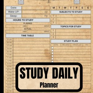 Study Daily Planner: Student Logbook for Efficient Learning and Organization - 8.5"x11", 140 Pages