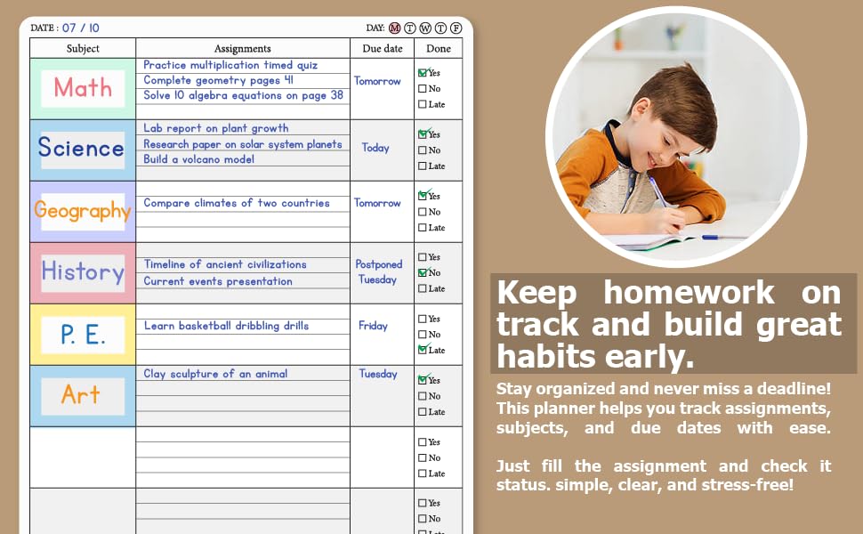 enhance productivity with homework planner