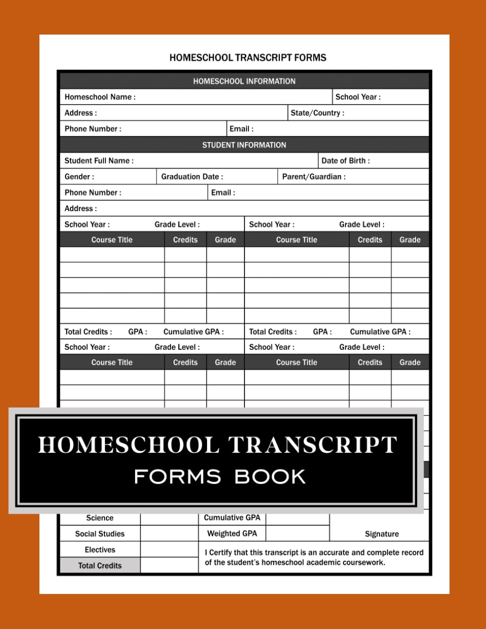 Homeschool Transcript Forms Book: Professional High School Academic Record Keeper for Homeschool Families, GPA Tracking, Credits, Graduation Planning, ... | Record Student Academic Accomplishments