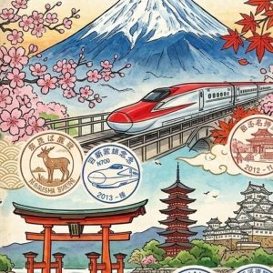 JAPAN EKI STAMP BOOK: The Ultimate Traveler's Collection: A Portable Collection Journal for Japanese Train Station and Temple Eki Stamps - 5.5 x 8.5 for Eki Ink Stamps