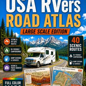 USA RVers Road Atlas Large Scale: RV-Safe Roads, Quiet Campgrounds & National Park Stops Across America's Best Highways | Full-Color Large-Scale Maps for Calm, Confident, Stress-Free Travel