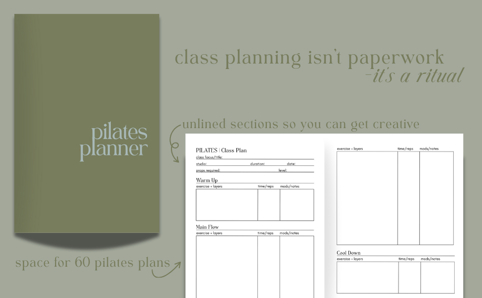 Pilates Class Planner Look Inside
