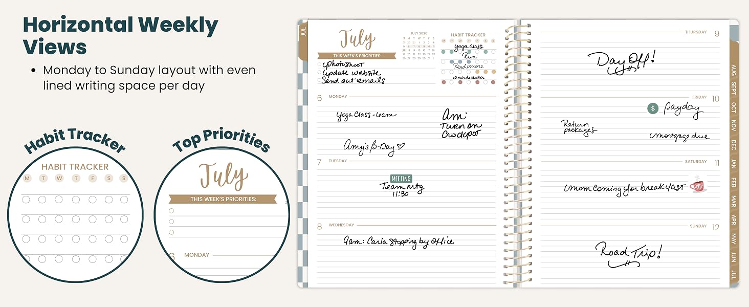 horizontal weekly views no split weekends calendar spreads for appointments