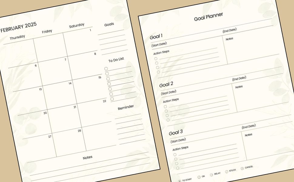 5 year planner 2025 2029 password tracker birthday planner calendar yearly monthly weekly habit 