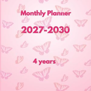2027-2030 Monthly Planner: four Year Calendar from January 2027 to December 2030 Schedule Organizer with Holidays and Inspirational Quotes || Large Size - Floral Cover