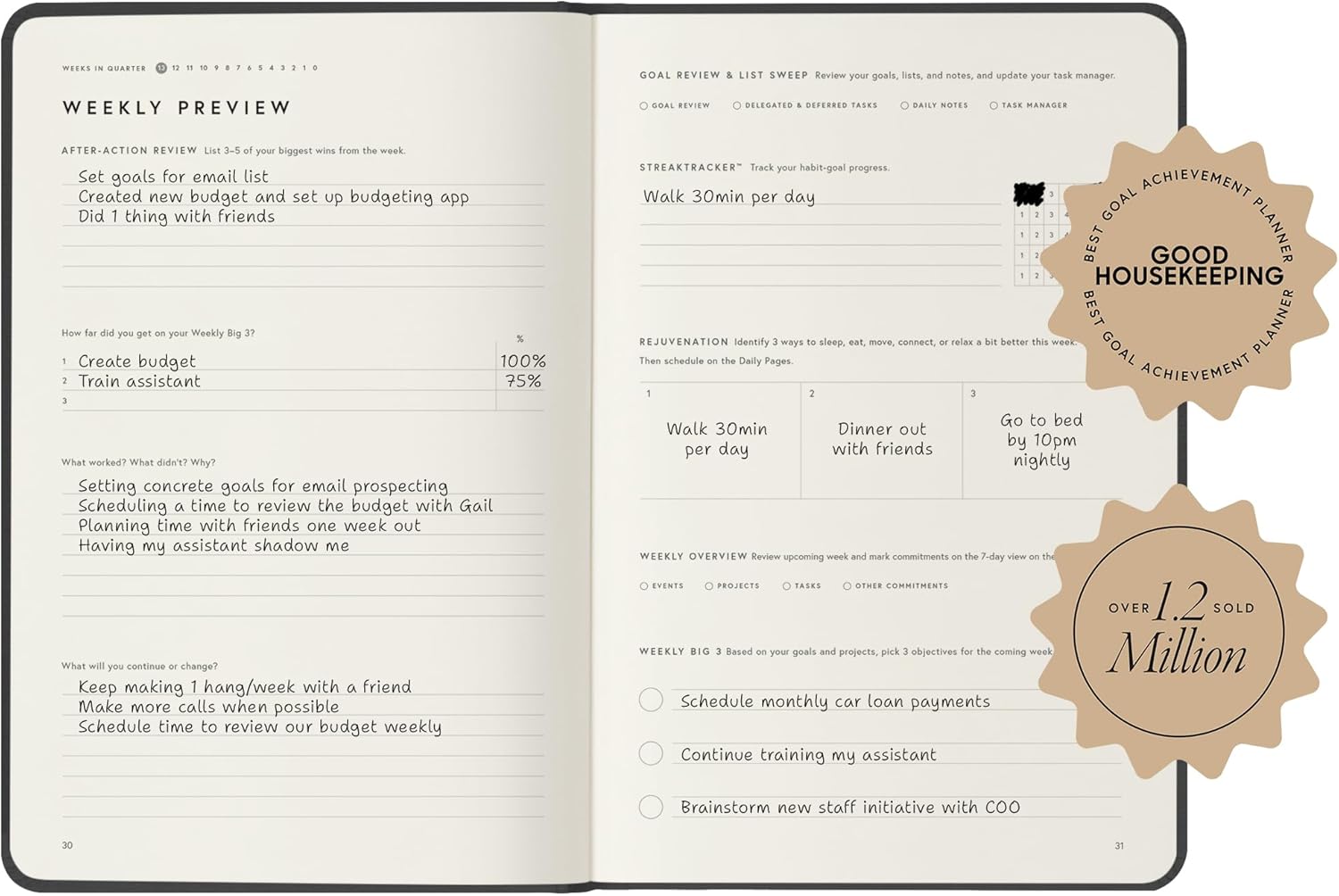 Full Focus Sea Blue Linen Planner by Michael Hyatt - The #1 Daily Planner to Set Annual Goals, Increase Focus, Eliminate Overwhelm, and Achieve Your Biggest Goals - Hardcover - Image 2