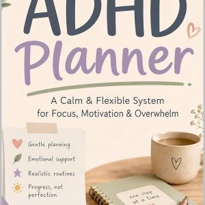 ADHD Planner: A Calm & Flexible System for Focus, Motivation & Overwhelm: Non-Linear Planning, Low-Energy Day Support, Brain Dumps, Emotional Reset Pages & Flexible Routines (No Pressure, No Streaks)